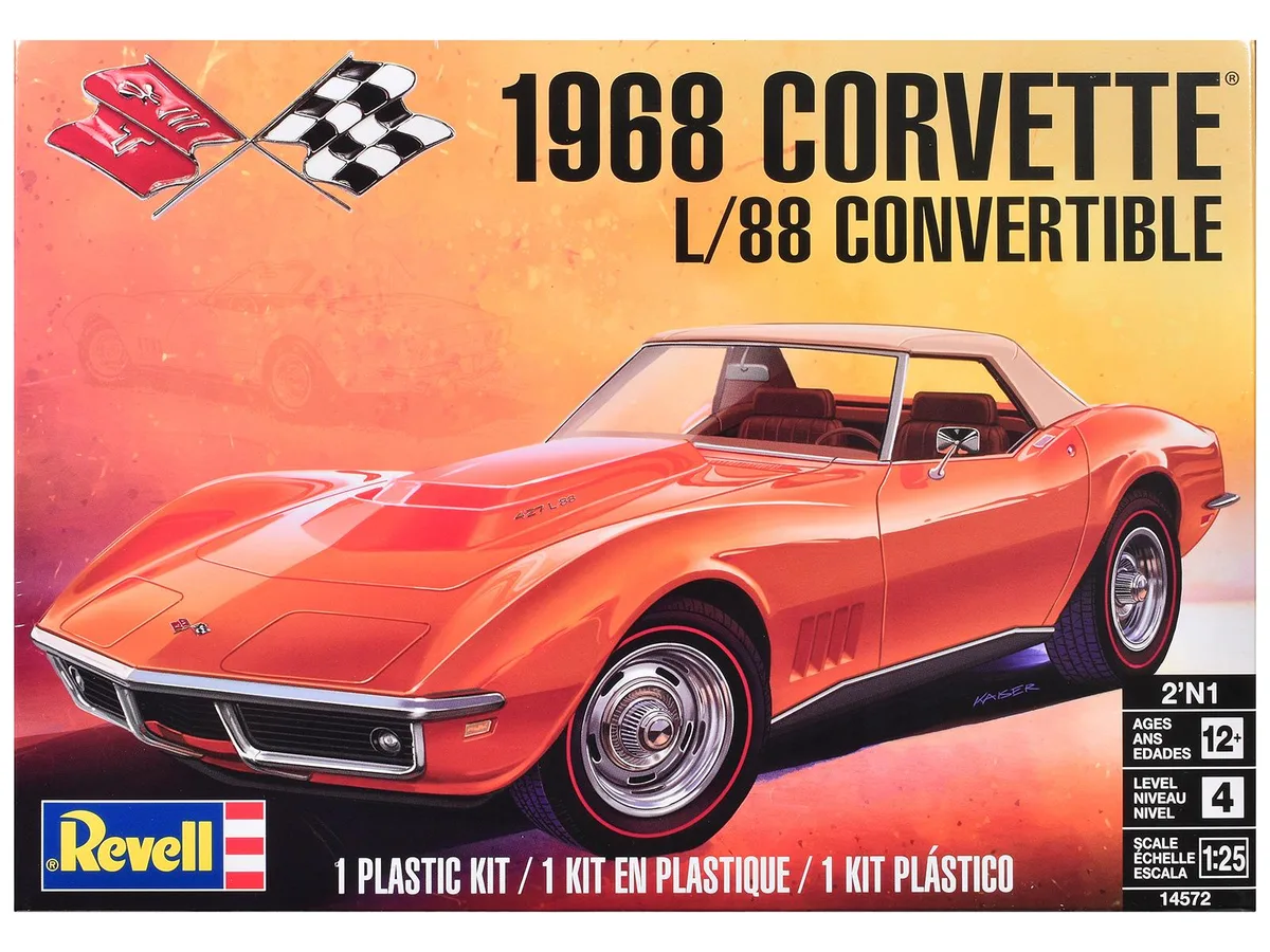 Revell Revell 1968 Chevrolet Corvette L/88 Convertible 2-in-1 1/25 Scale Model Kit — product photo