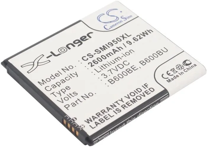 Rectangular replacement battery with silver label and gold contacts
