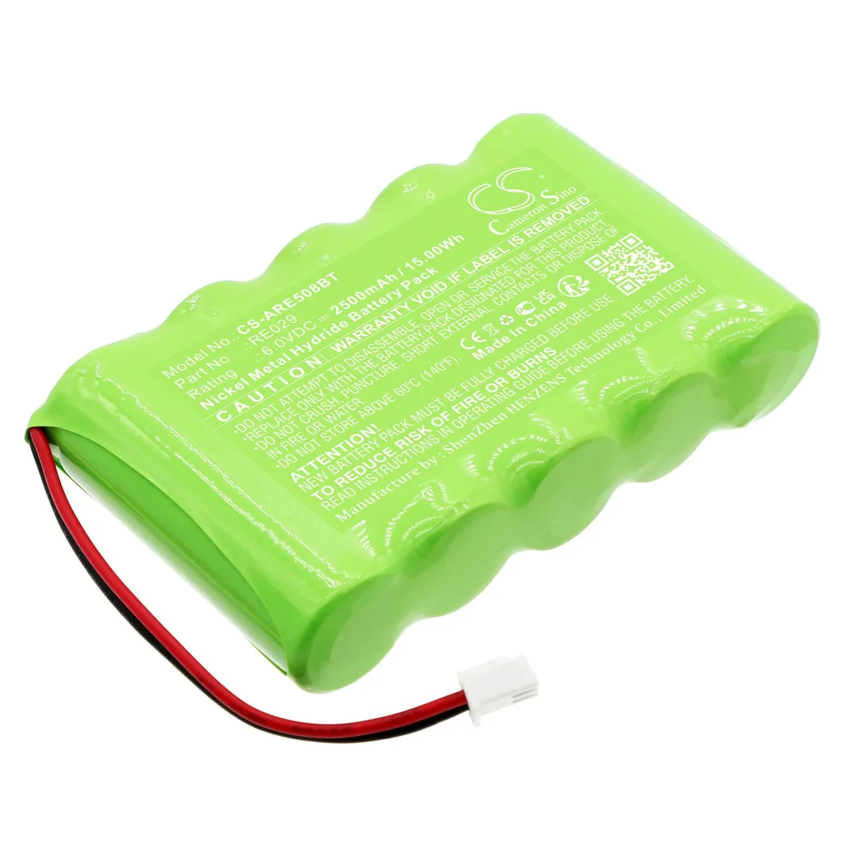 Rectangular replacement battery for Connect+ control panels