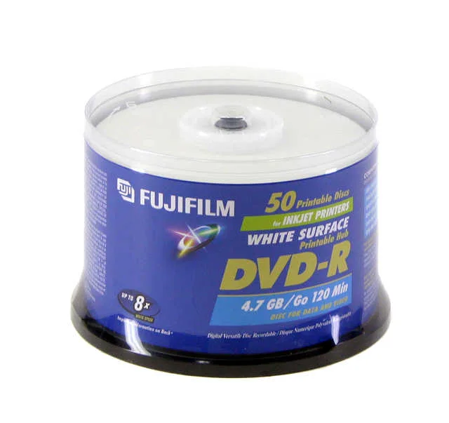 FUJIFILM FUJIFILM 25302487 4.7GB 8X DVD-R White Inkjet Hub Printable 50 Packs — product photo