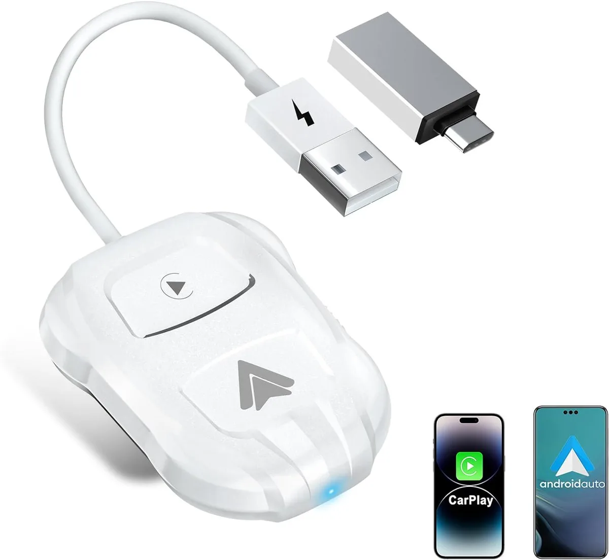 BONAEVER BONAEVER 2024 2-in-1 Wireless CarPlay Adapter White — product photo