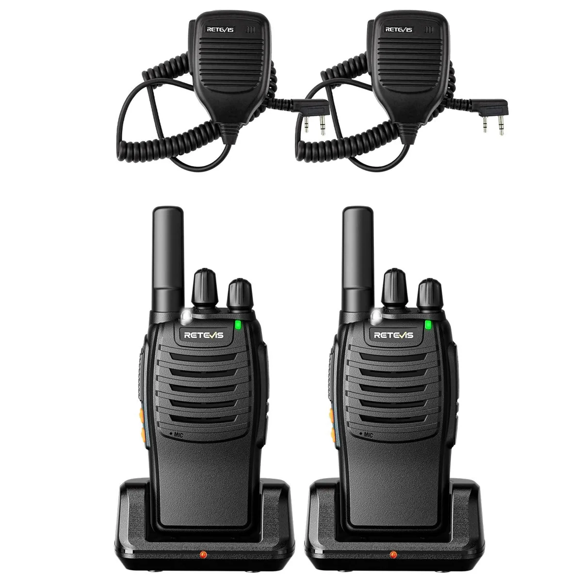 KEHIPI KEHIPI H-777 4.0 two-way radio with speaker mic, black 2-pack — product photo