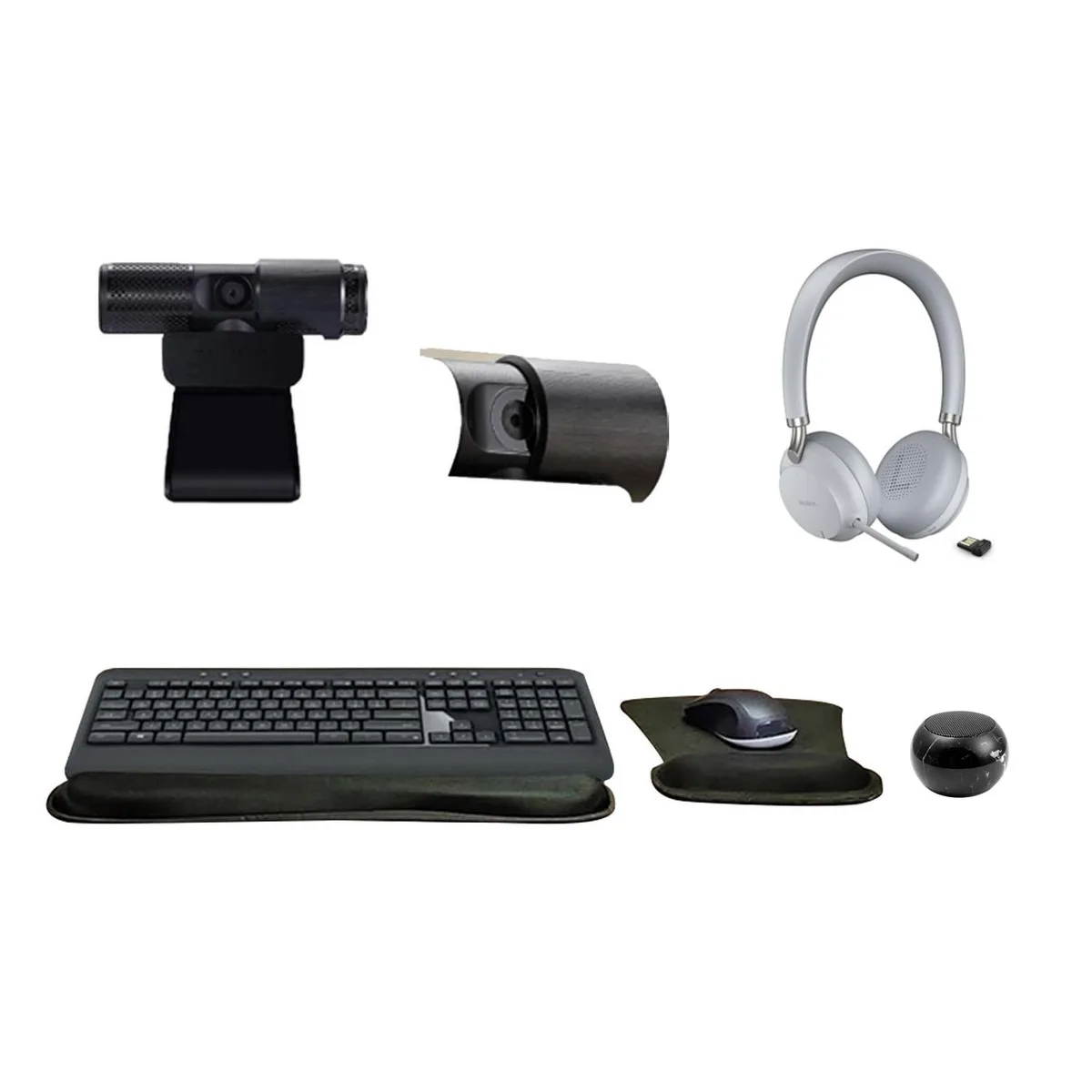 Yealink Network Technology Co., Ltd Yealink BH72 White Bundle: Headset, Cam 313, MK540, Gel Pad, Mini Speaker — product photo