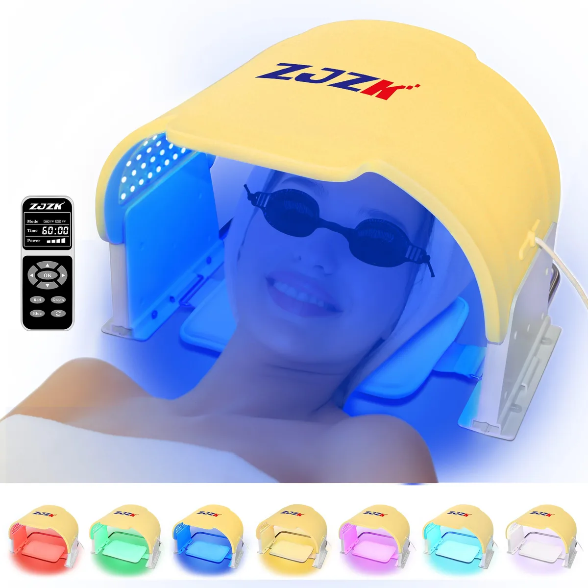 ZJZK ZJZK FT01YE-109 7-Color LED Face Mask Yellow Silicone — product photo