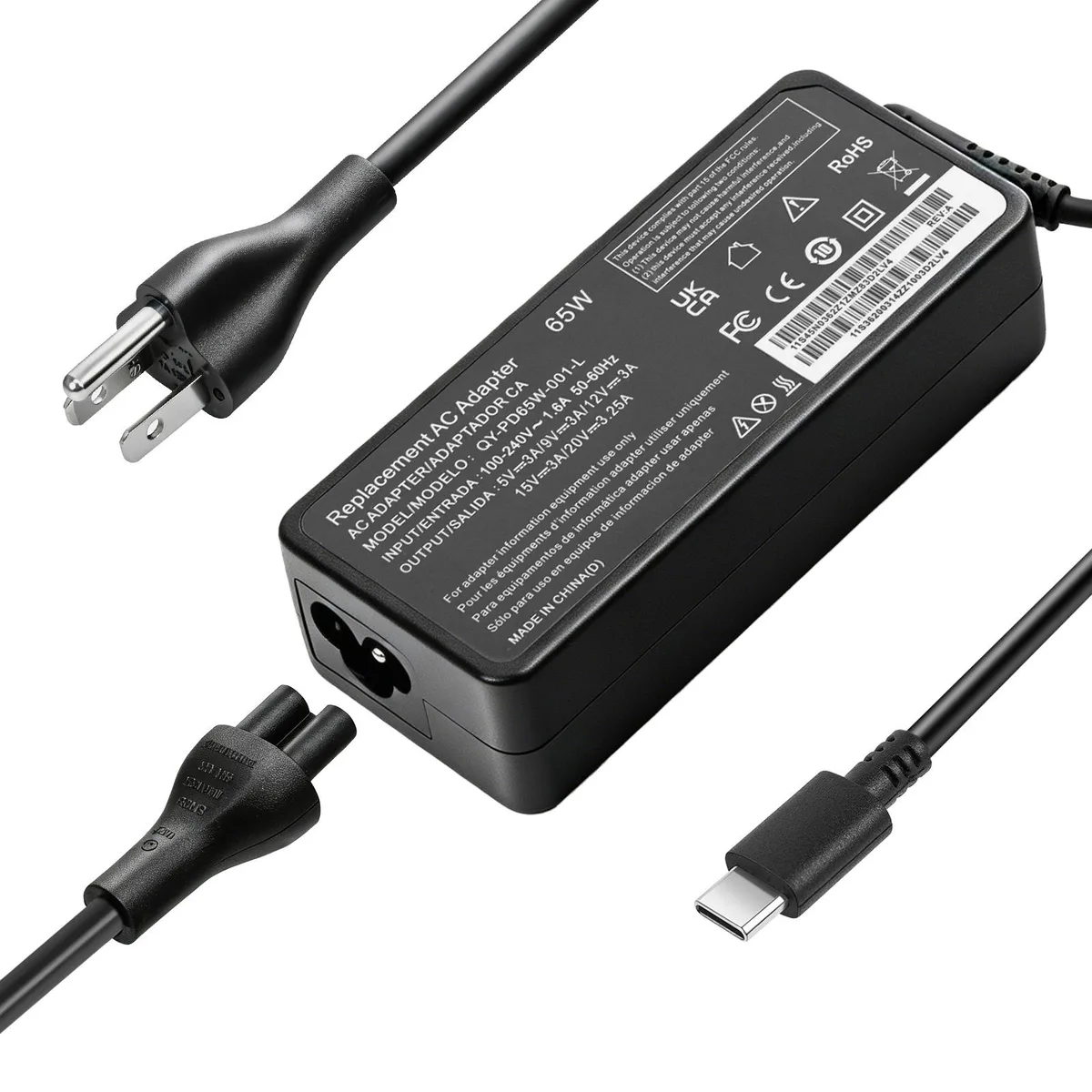 Damaite Damaite 65W 20V 3.25A USB-C &amp; BC Power Adapter — product photo