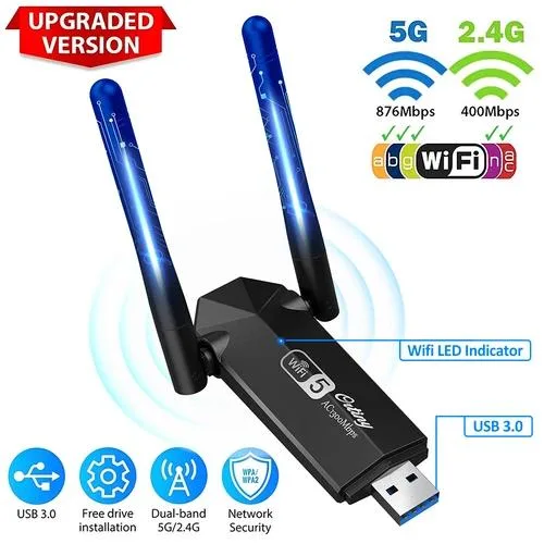 Ortiny AC1300 USB 3.0 dual-band Wi-Fi adapter 1300 Mbps — product photo