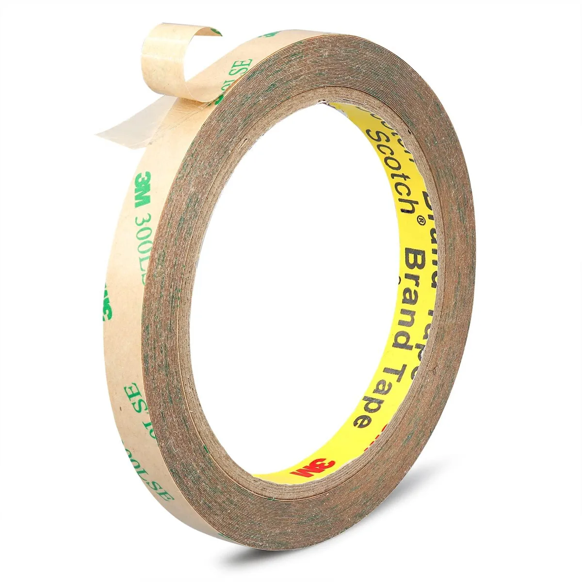 Clear double-sided tape roll, 0.39in wide by 36ft long