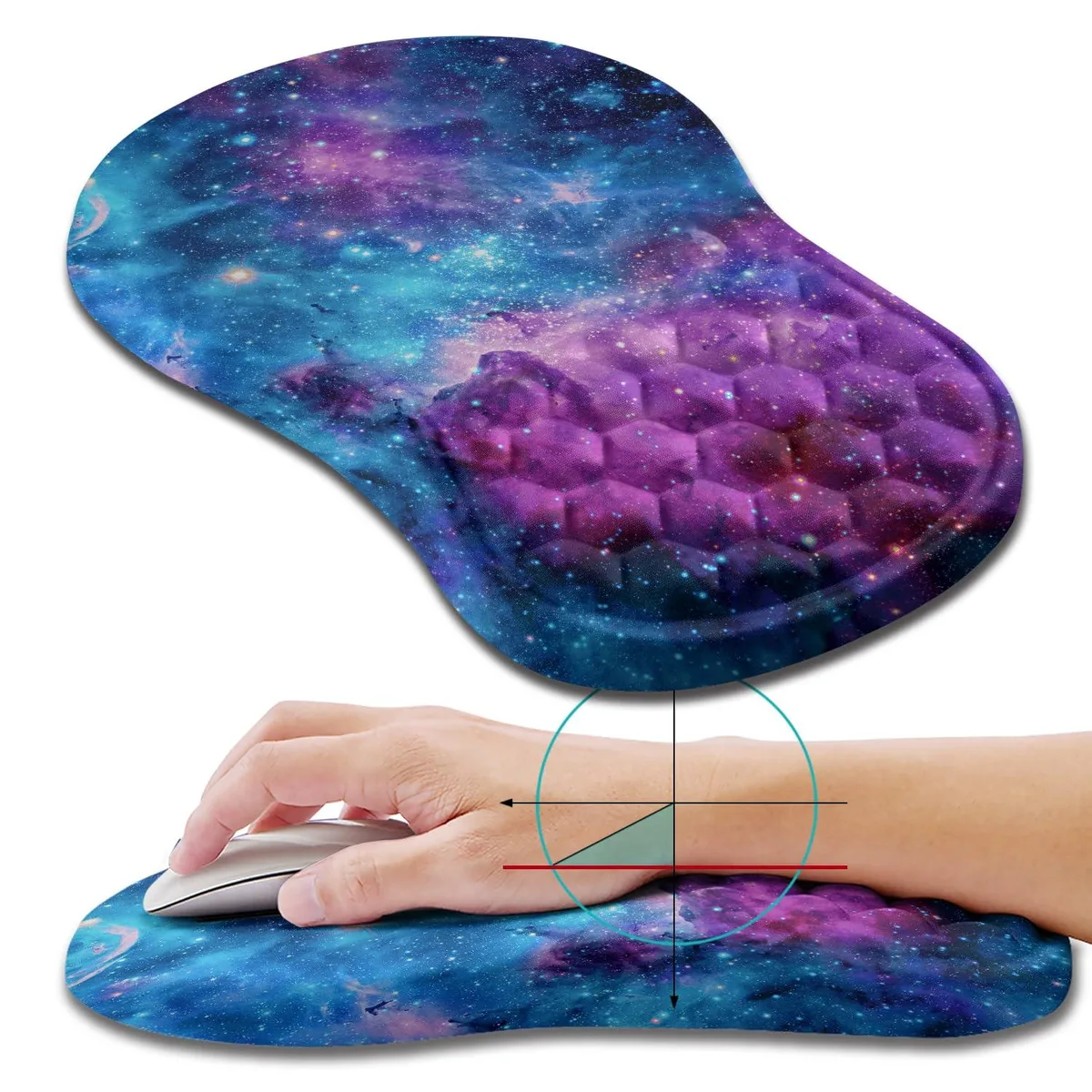  Hokafenle KM&amp;HK-Mousepad-T8B-019 Ergonomic Mouse Pad Wrist Support 11.8x7.9 inch Galaxy Nebula Space — product photo