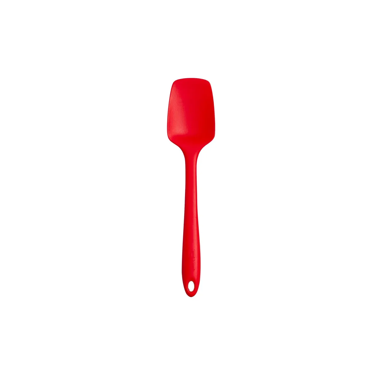 Red silicone mini spoonula, seamless one-piece, 8.3 in long, 1.8 in wide