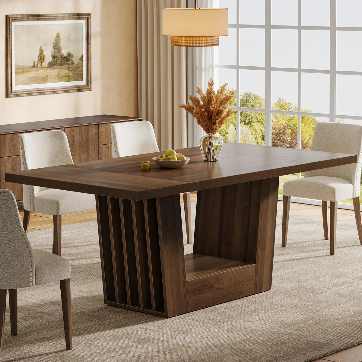 Tribesigns Tribesigns 63-Inch Dining Table Brown J0415-1-PENGSD — product photo