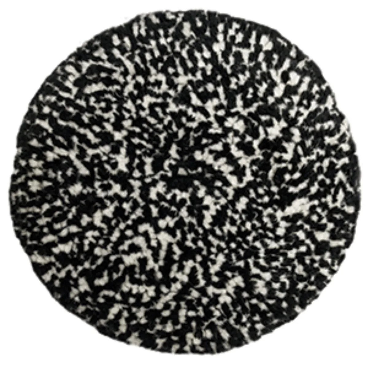 Presta 8-inch black and white twisted wool buffing pad with hook-and-loop backing