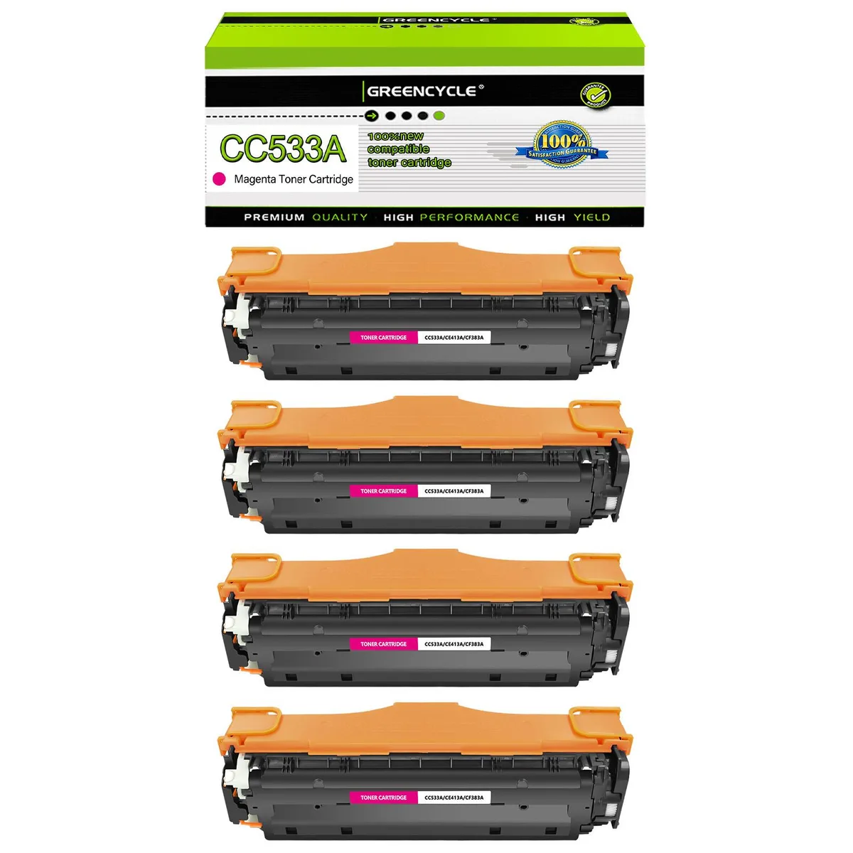 GREENCYCLE GREENCYCLE 4 Pack CC533A Magenta Toner Cartridge — product photo