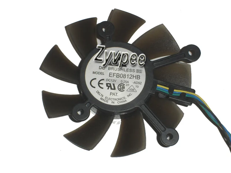 Zyvpee Zyvpee EFB0812HB case fan 12V .25A 4 pin — product photo