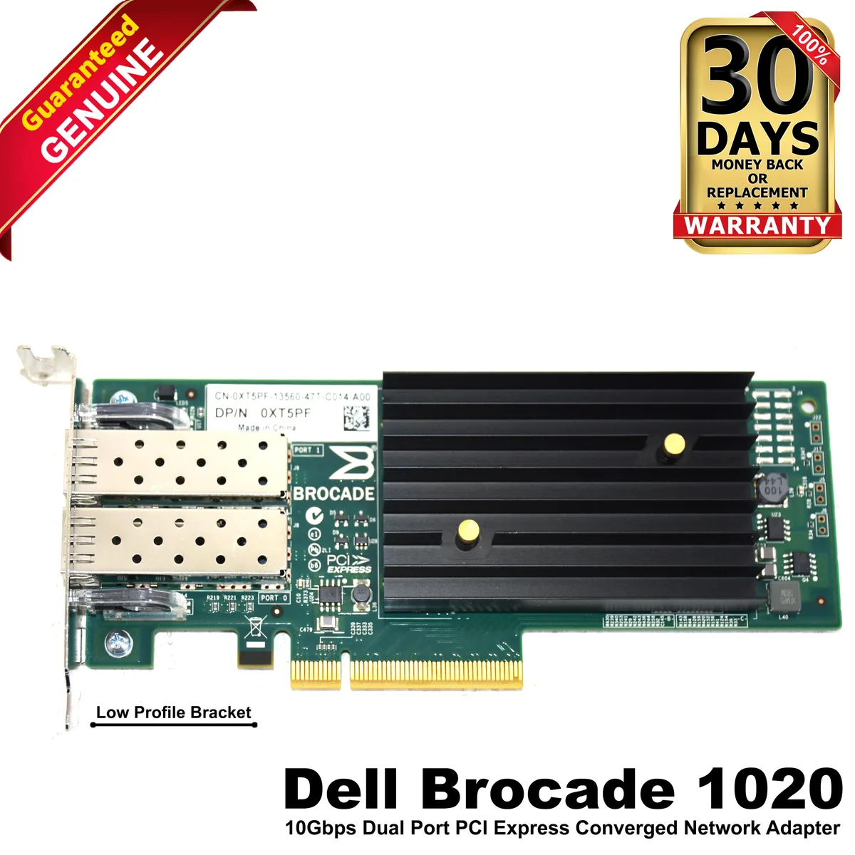 DELL DELL Brocade 1020 XT5PF Dual Port 10Gb SFP+ CNA PCIe 2.0 x8 Low Profile Network Card — product photo