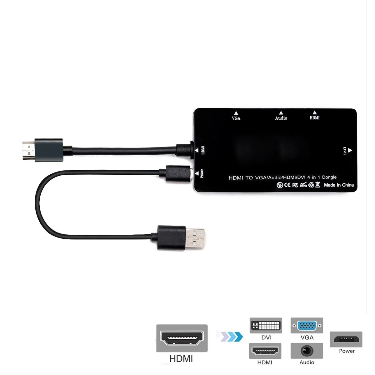 LORDWORLD LORDWORLD 4-in-1 HDMI VGA DVI Audio Adapter 1920x1080 — product photo
