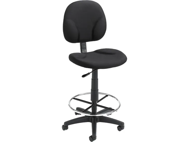 BOSS Office Products BOSS Office Products B1690-BK office furniture drafting stool black 20" footring 27" base — product photo