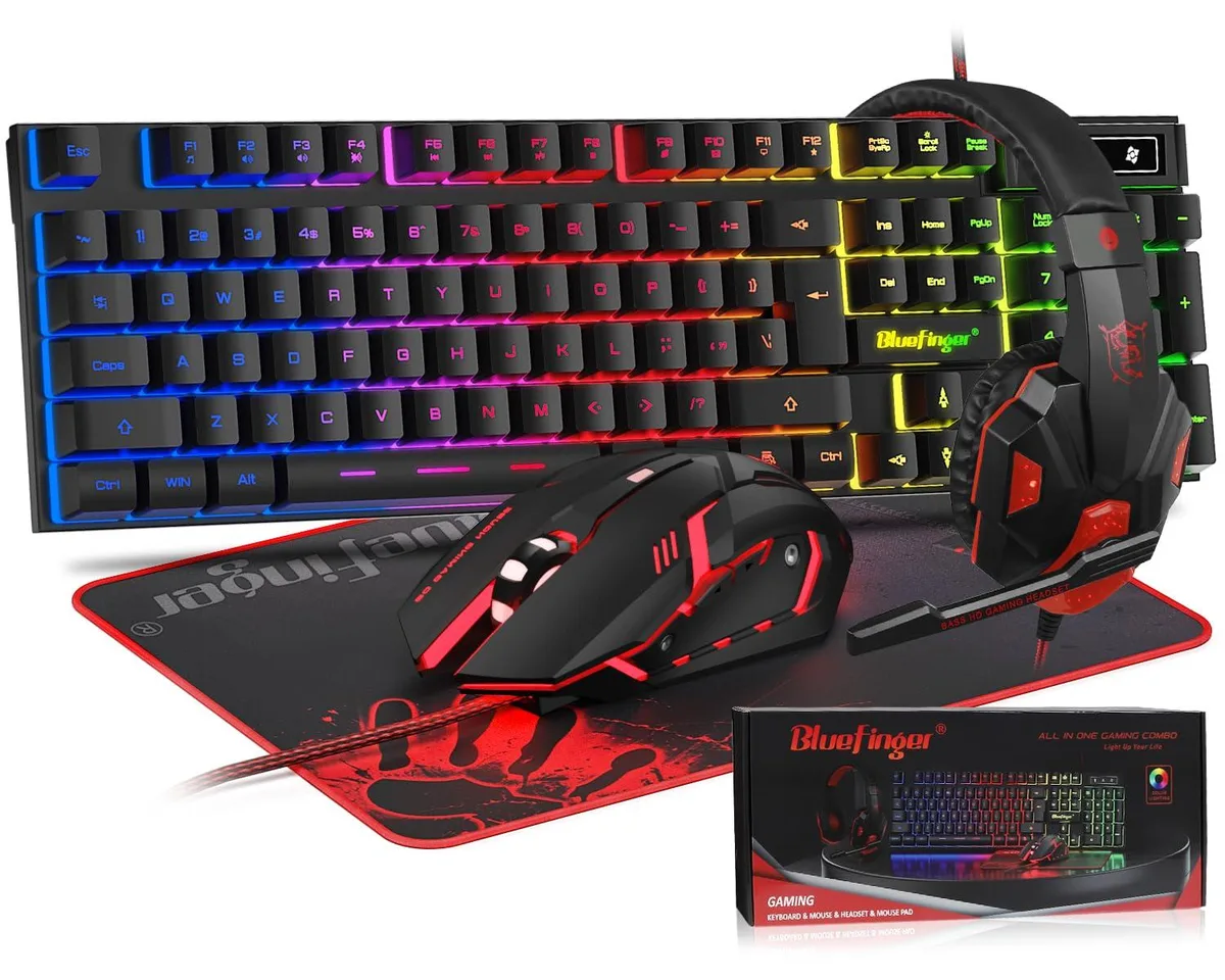  Redragon 104-Key RGB Gaming Keyboard, Mouse &amp; Headset Combo — product photo