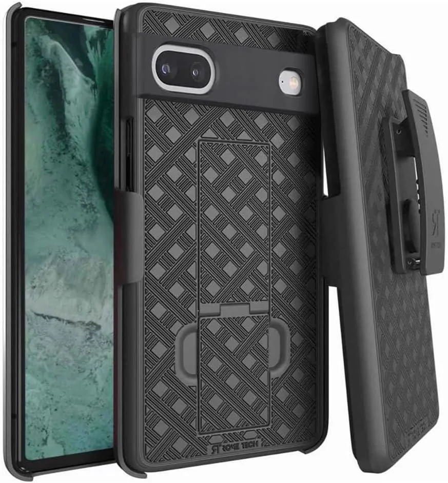 TAURKENAM TAURKENAM Google Pixel 8 Case with Belt Clip Holster Kickstand - Black — product photo