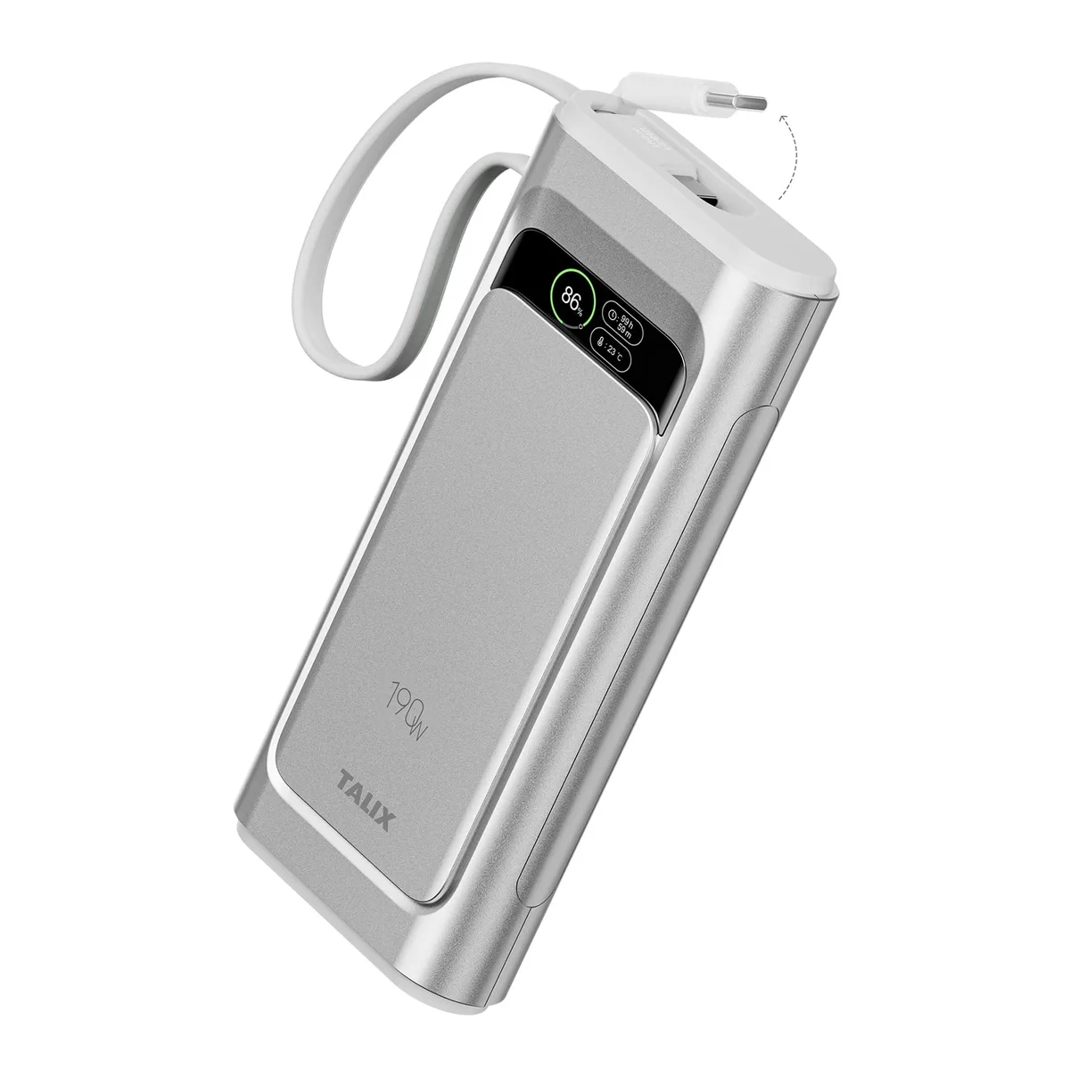  TALIX PBLN20190A power bank 20000mAh 190W 140W 3-port built-in cable — product photo