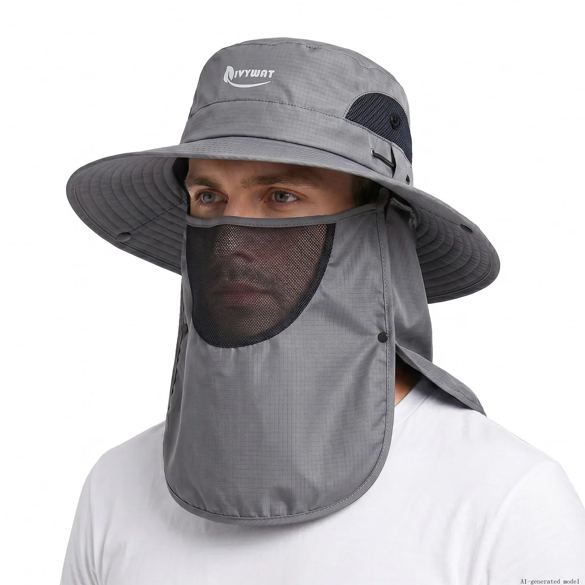  IVYWNT Wide Brim Fishing Hat Dark Gray 100% Polyester — product photo