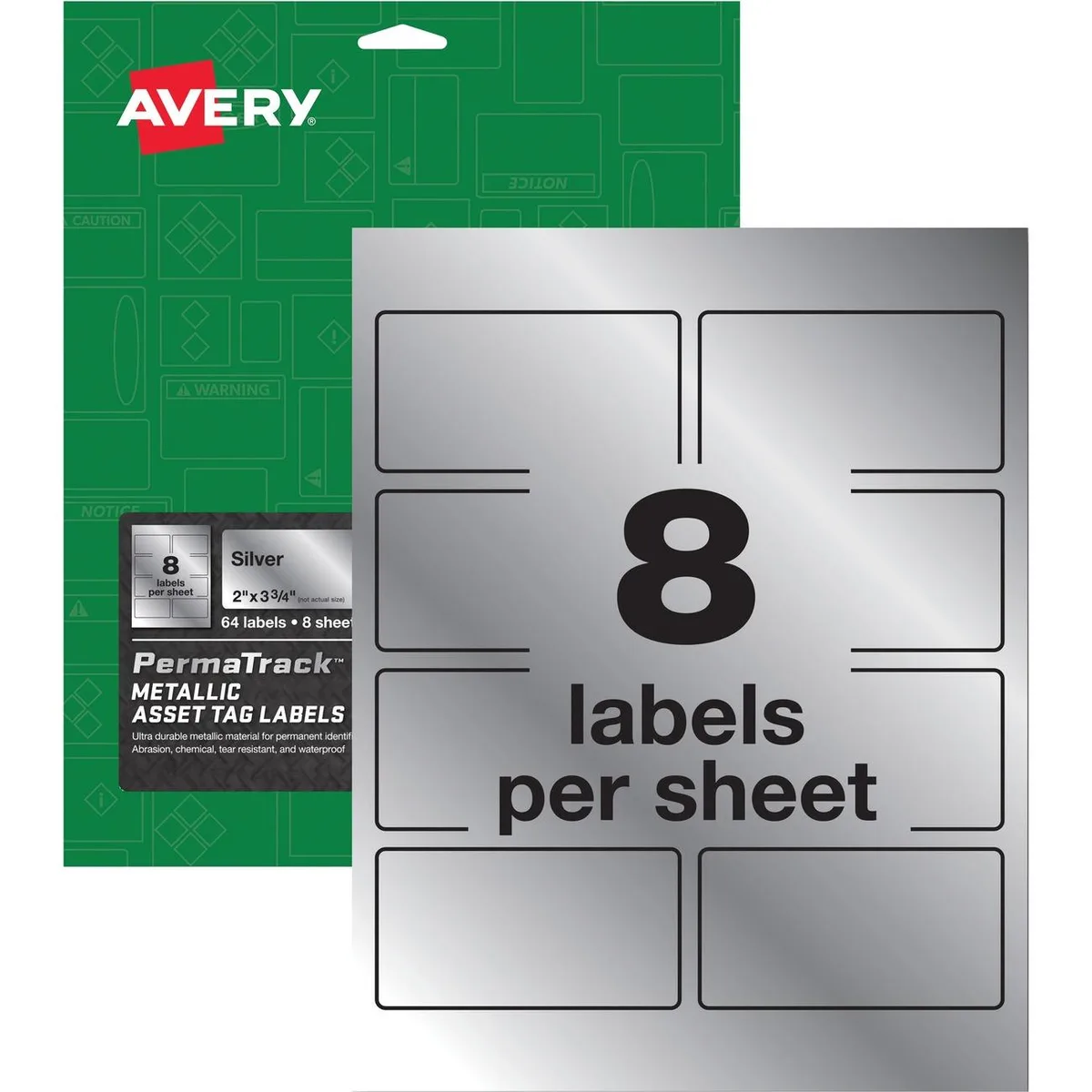 Avery Avery 61520 White Metallic Asset Tag Labels 64 Pack — product photo