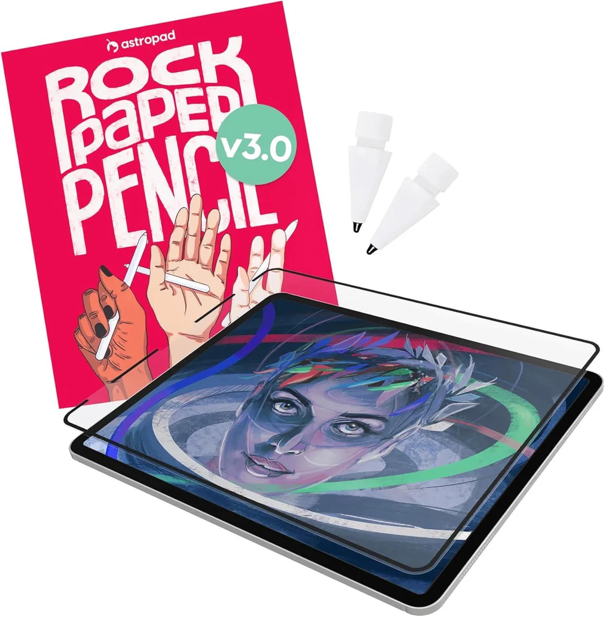 Matte screen protector for 13 inch iPad with thin border and pencil tips