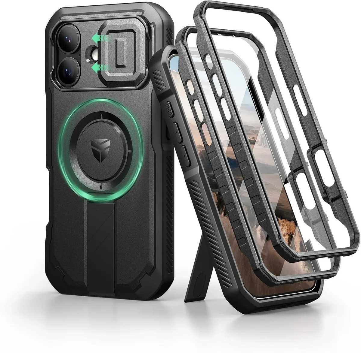 Transcend Transcend iPhone 17 Case Slide Cover Kickstand 6.3 Inch Black — product photo