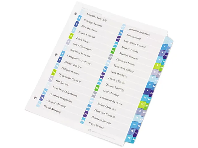 Avery Avery 11322 Tab Dividers 1-32 Multicolor Letter — product photo