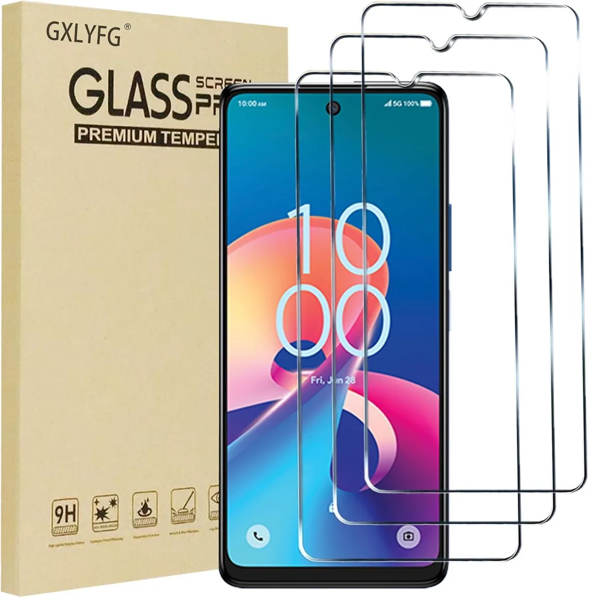 NuoTo NuoTo 3 Pack Tempered Glass Screen Protectors for TCL K32 5G/K33 5G — product photo