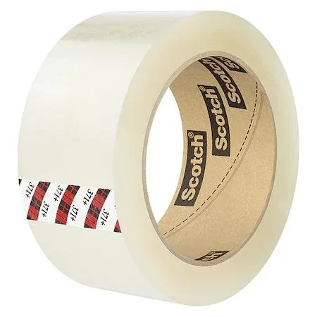 3M 3M Scotch 371+ Carton Sealing Tape 2.1 mil Clear 2 in x 1000 yd PK6 — product photo