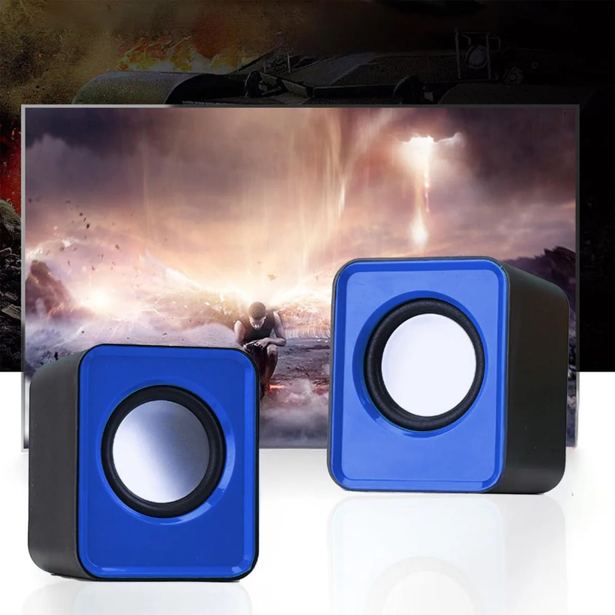 Lovskoo ERo123 6 W USB speaker pair, black — product photo