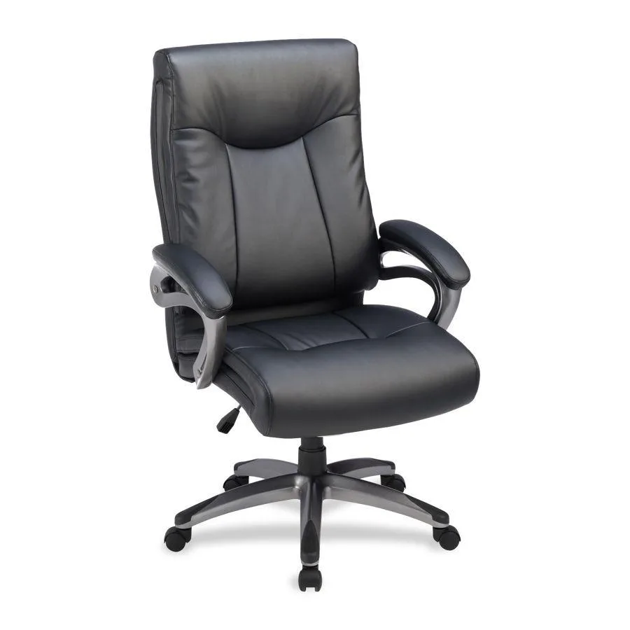 Lorell Lorell 69516 High-Back Executive Chair Leather Black office furniture — product photo