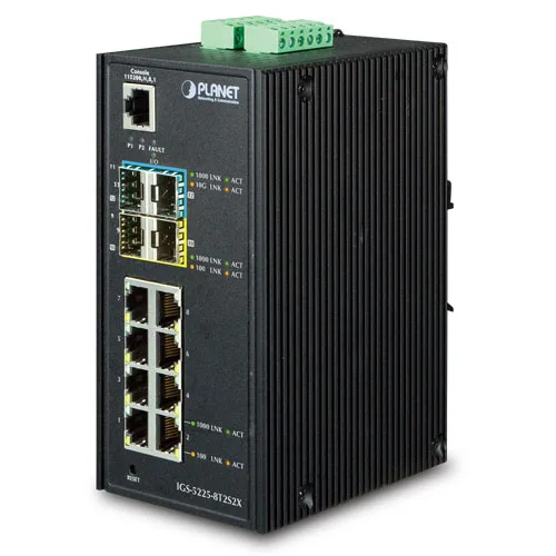 PLANET PLANET IGS-5225-8T2S2X 8-Port Gigabit + 2 SFP + 2 10G SFP+ Managed Industrial Switch — product photo