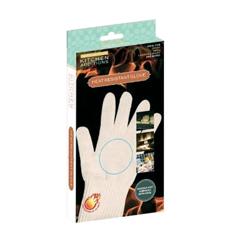 Pair of flexible heat-resistant gloves textured for grip up to 500°F