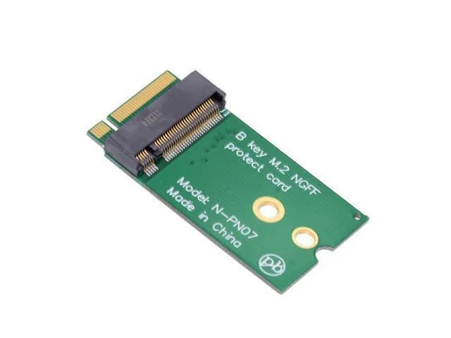 Green PCB adapter board with male and female M.2 connectors