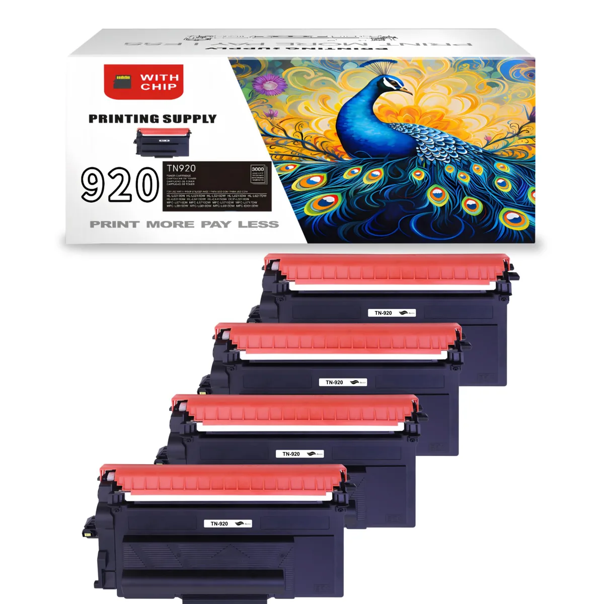 Aster Graphics Inc Aster Graphics Inc TN920 Black Toner Cartridge 4 Pack — product photo