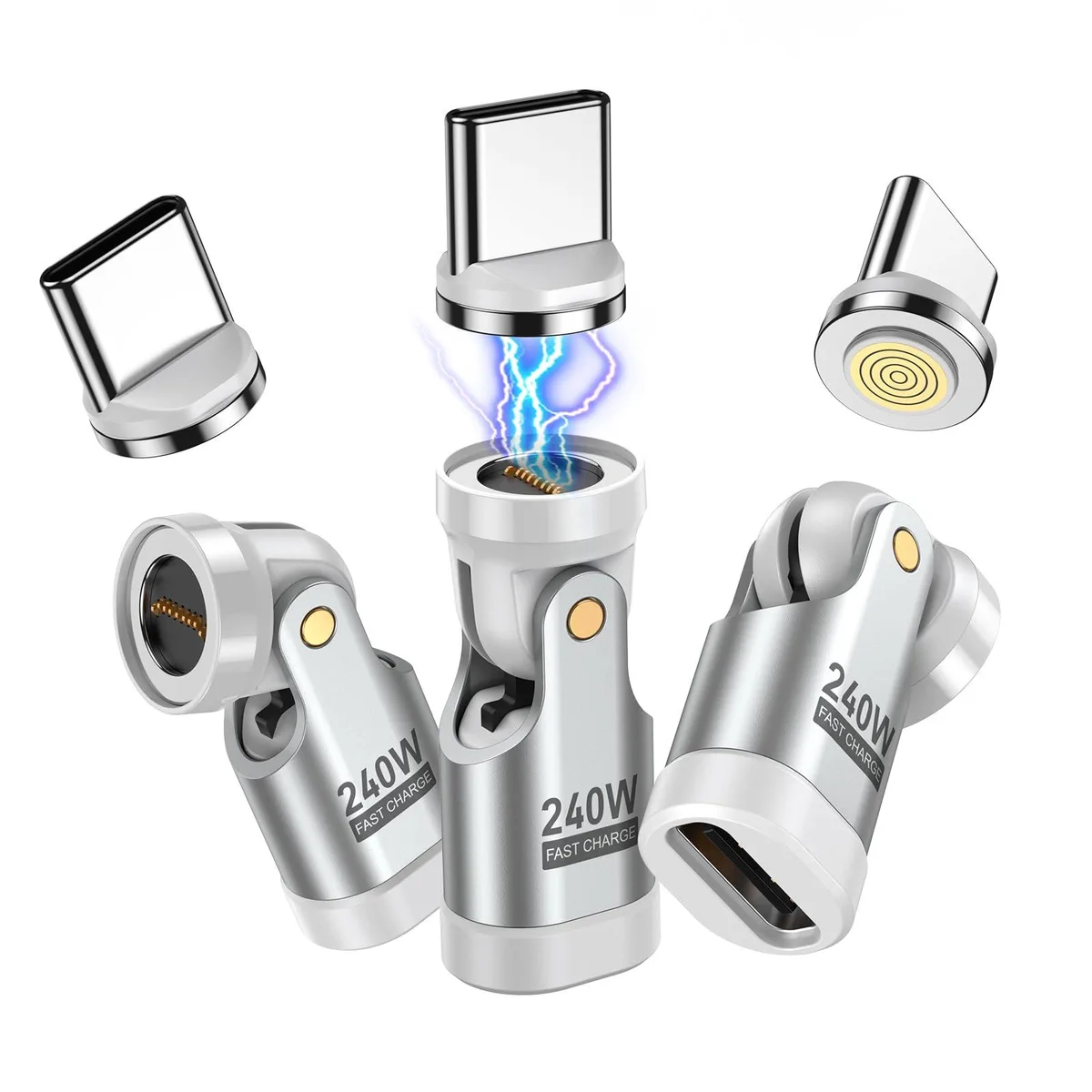  GE 9PIN240OTG1204 240W Magnetic USB-C Adapter 3-Pack White — product photo