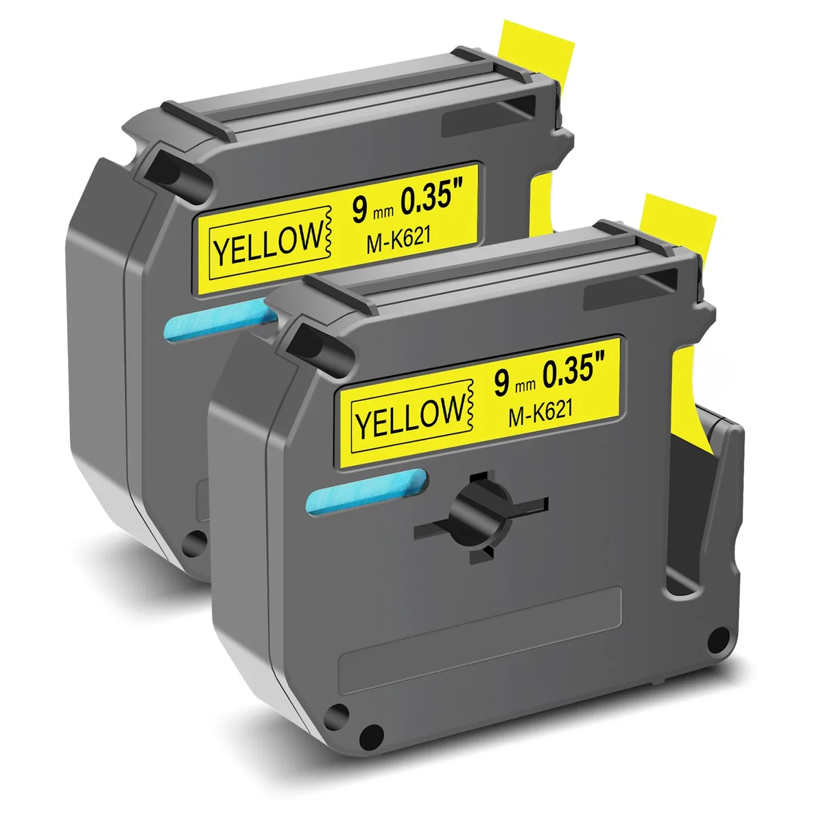 GREENCYCLE GREENCYCLE MK-621 Label Tape 9mm Black on Yellow 2 Pack — product photo