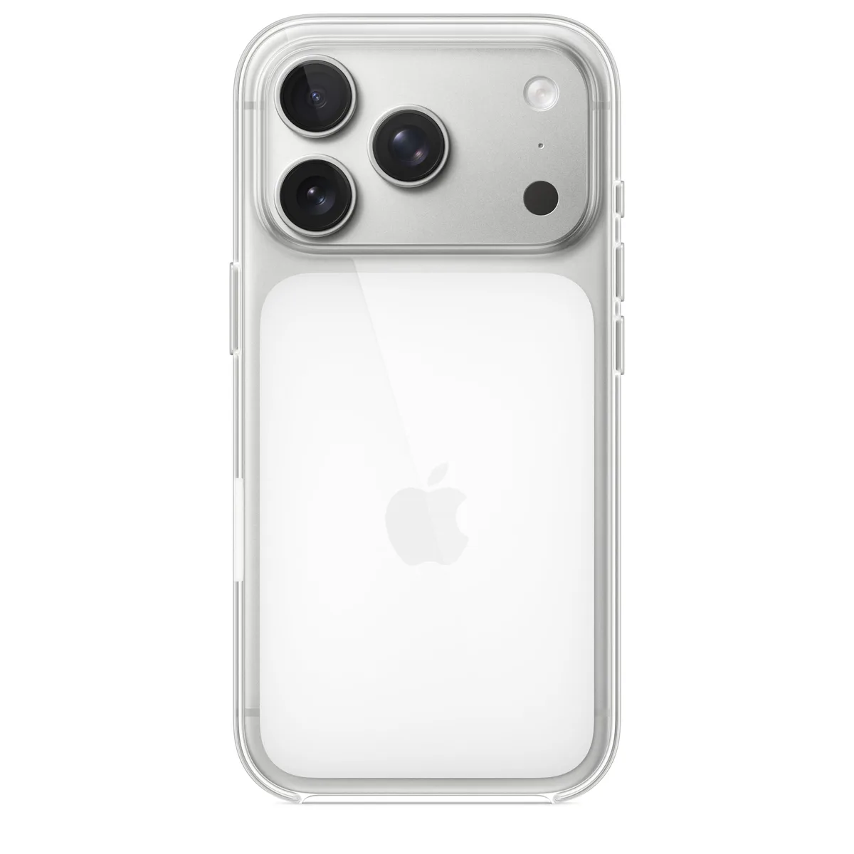 Clear polycarbonate case for iPhone 17 Pro with MagSafe magnets and Camera Control button