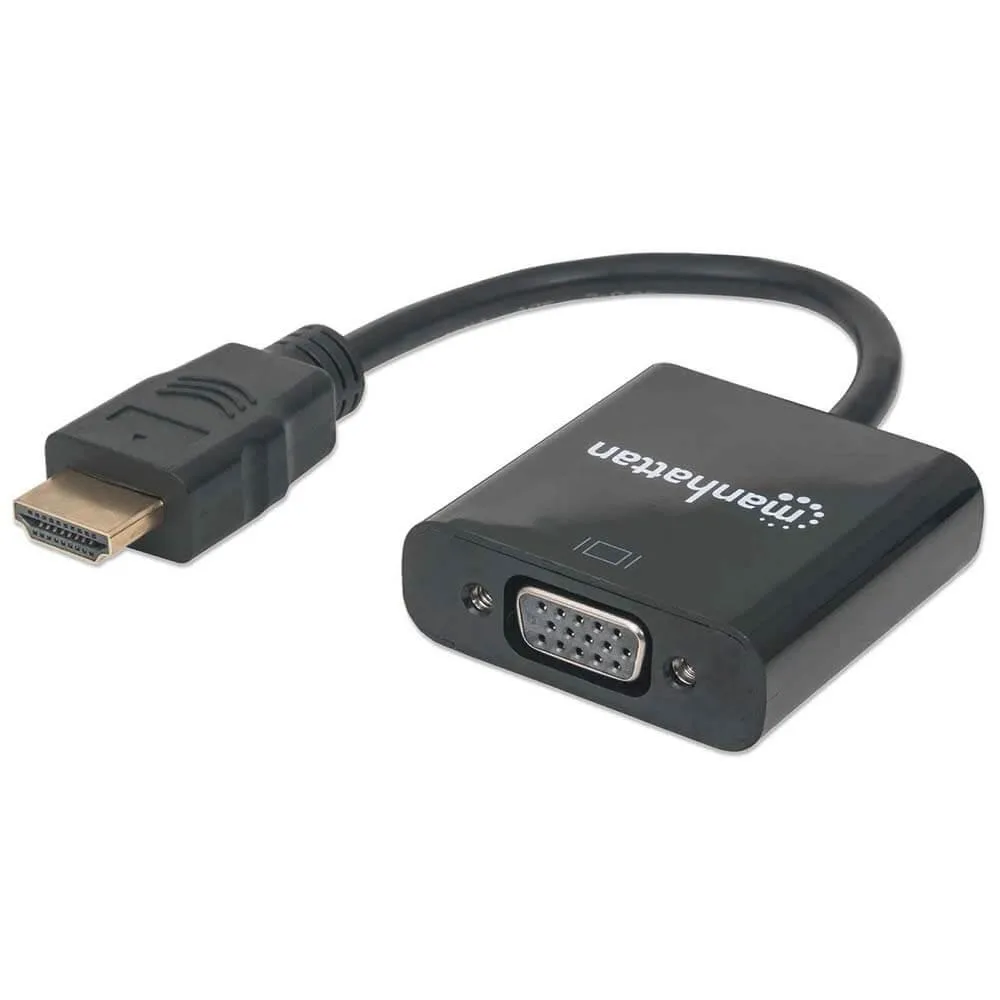 MANHATTAN MANHATTAN 151467 video adapter HDMI 19-pin male to VGA 15-pin female 9" black — product photo
