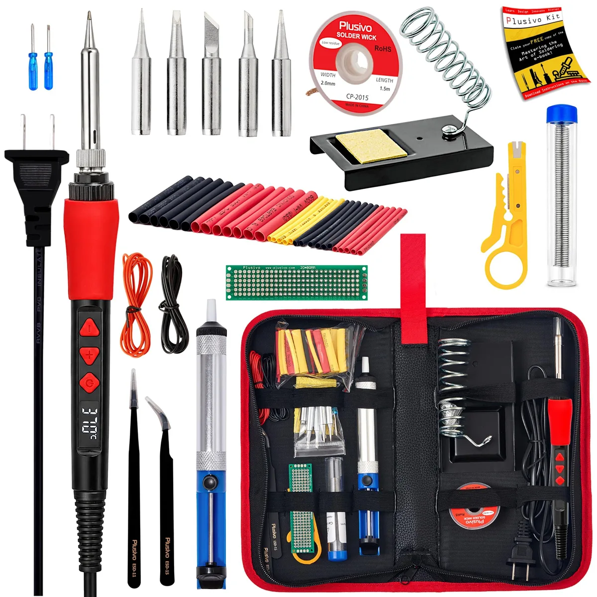 Plusivo 60W 21-in-1 Digital Soldering Kit 120V — product photo