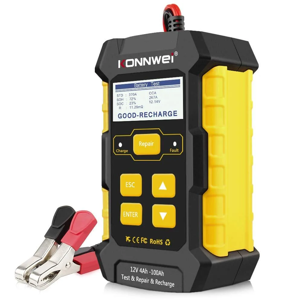 Rectangular black unit with large color LCD screen and clamps, 6.3 by 3.7 by 2.4 inches, 1.43 pounds