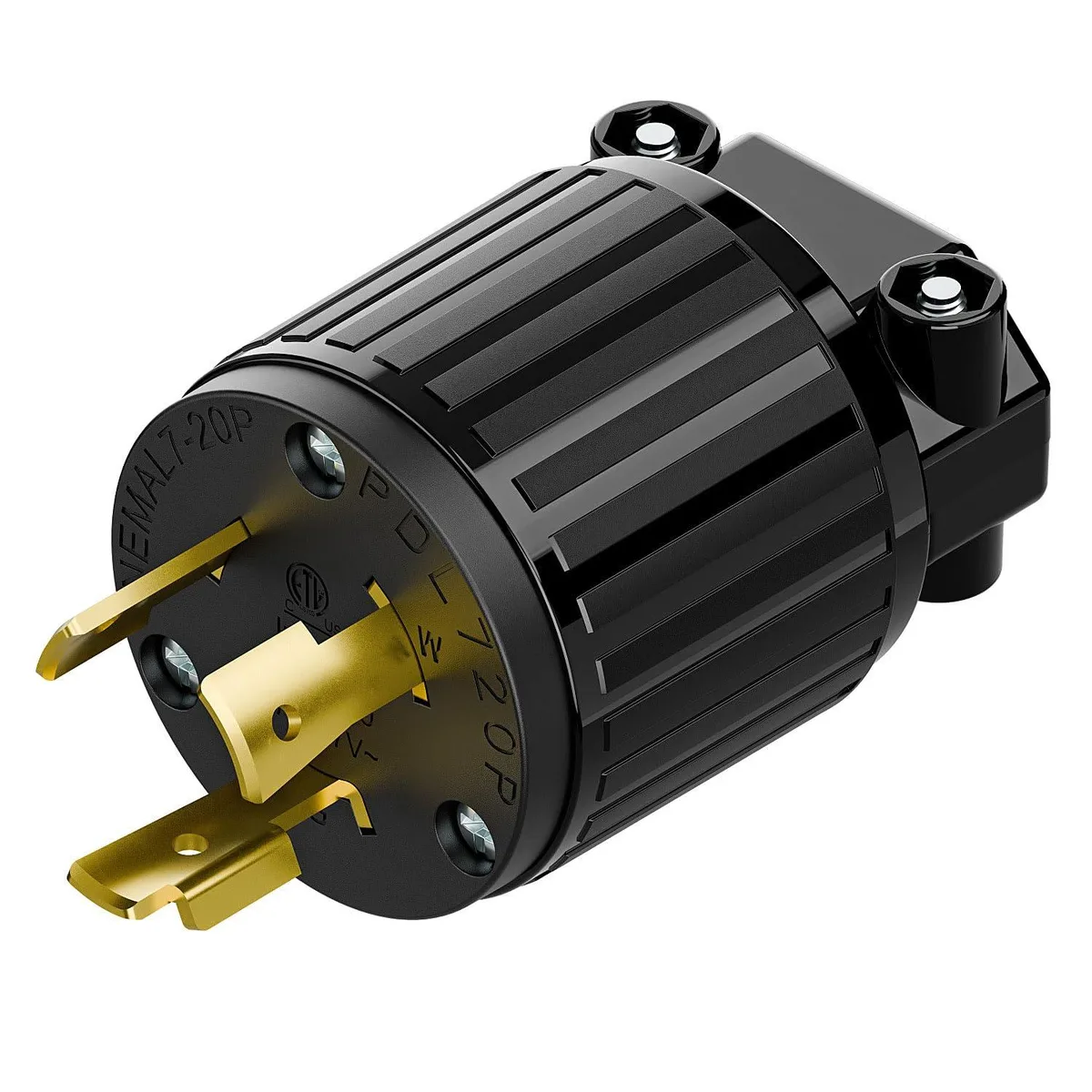 LORDWORLD LORDWORLD NEMA L7-20P 20A 277V Locking Plug Black — product photo