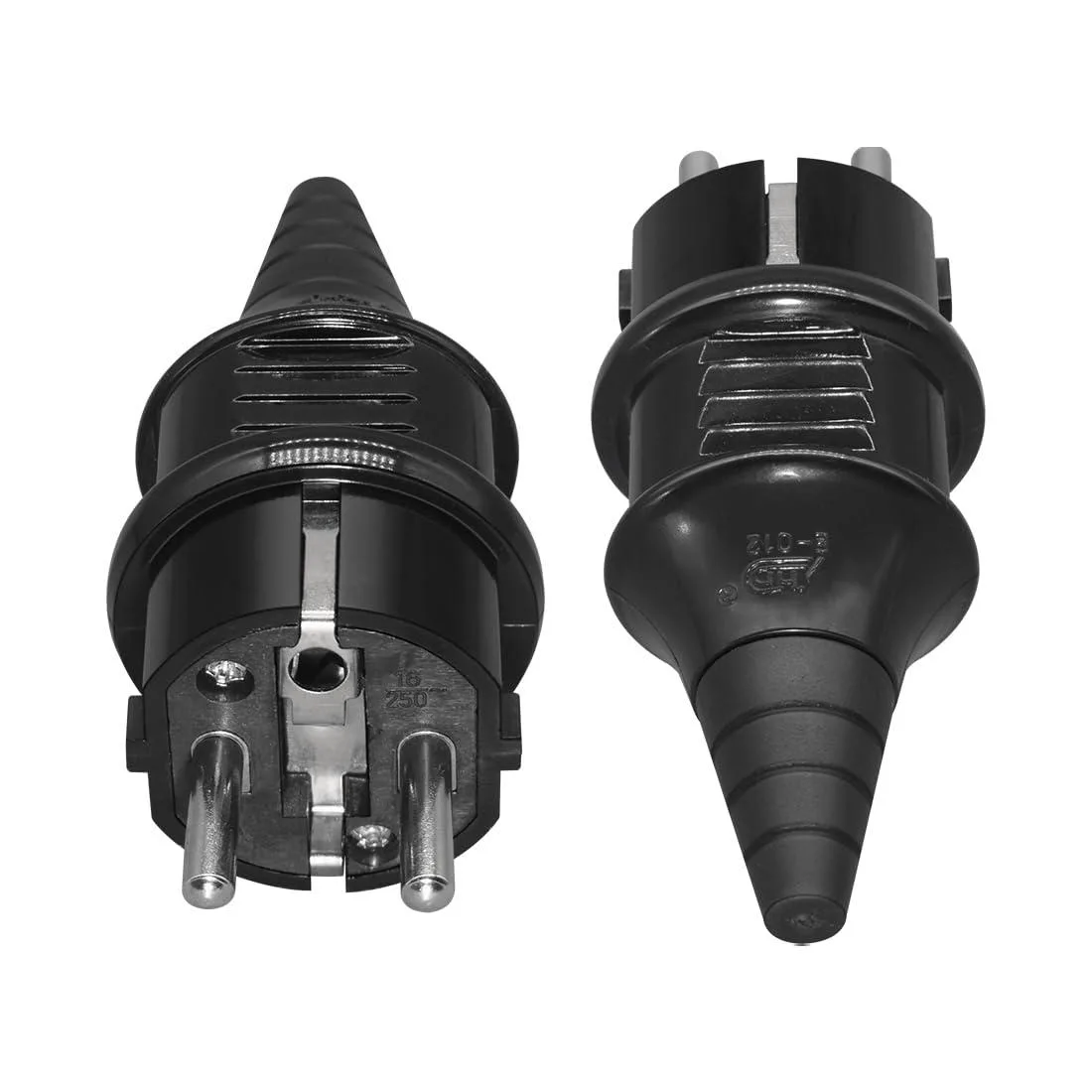 TeKit TeKit Schuko CEE7/7 Rewireable Plug 250V 16A 4.8mm Pin 2 Pack — product photo