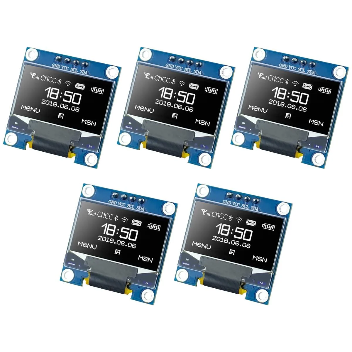  Hosyond 0.96 Inch OLED I2C Display Module 128x64 SSD1306 White 5 Pcs — product photo