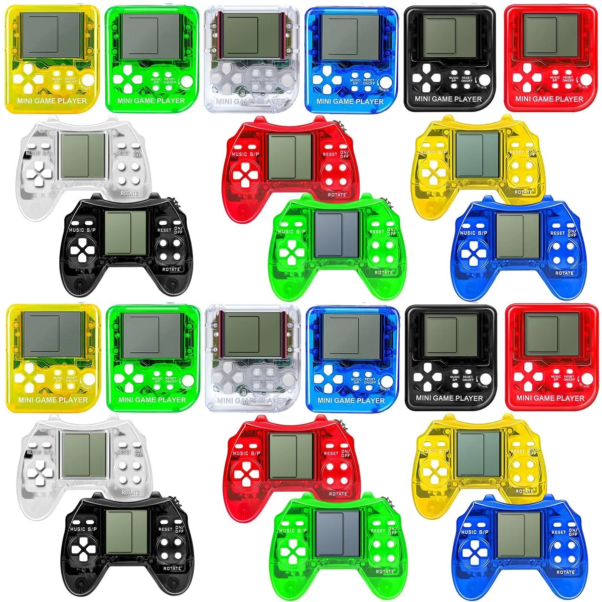  Sinikoro Video Game Keychain 24pcs 26 games 99 levels Multicolor — product photo