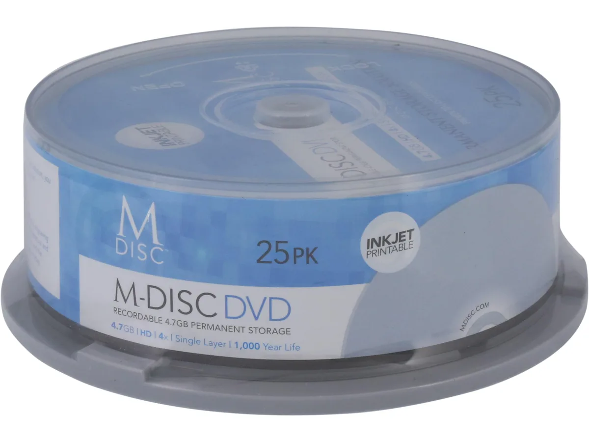 Millenniata, Inc. Millenniata, Inc. MDIJ025C DVD media 4.7GB 4X 25 spindle inkjet printable — product photo