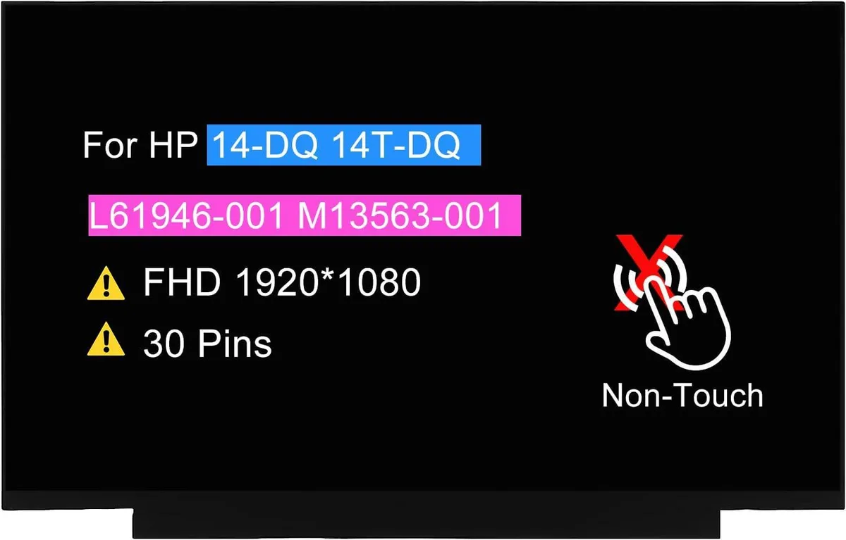 NUOLAISUN NUOLAISUN 14.0" FHD 1920x1080 30-Pin LCD Screen Replacement for HP 14-DQ Series — product photo