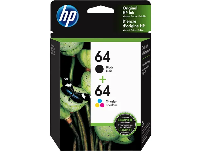 HP HP 64 Ink Cartridges X4D92AN Combo Pack Black/Cyan/Magenta/Yellow 200/165 pages — product photo