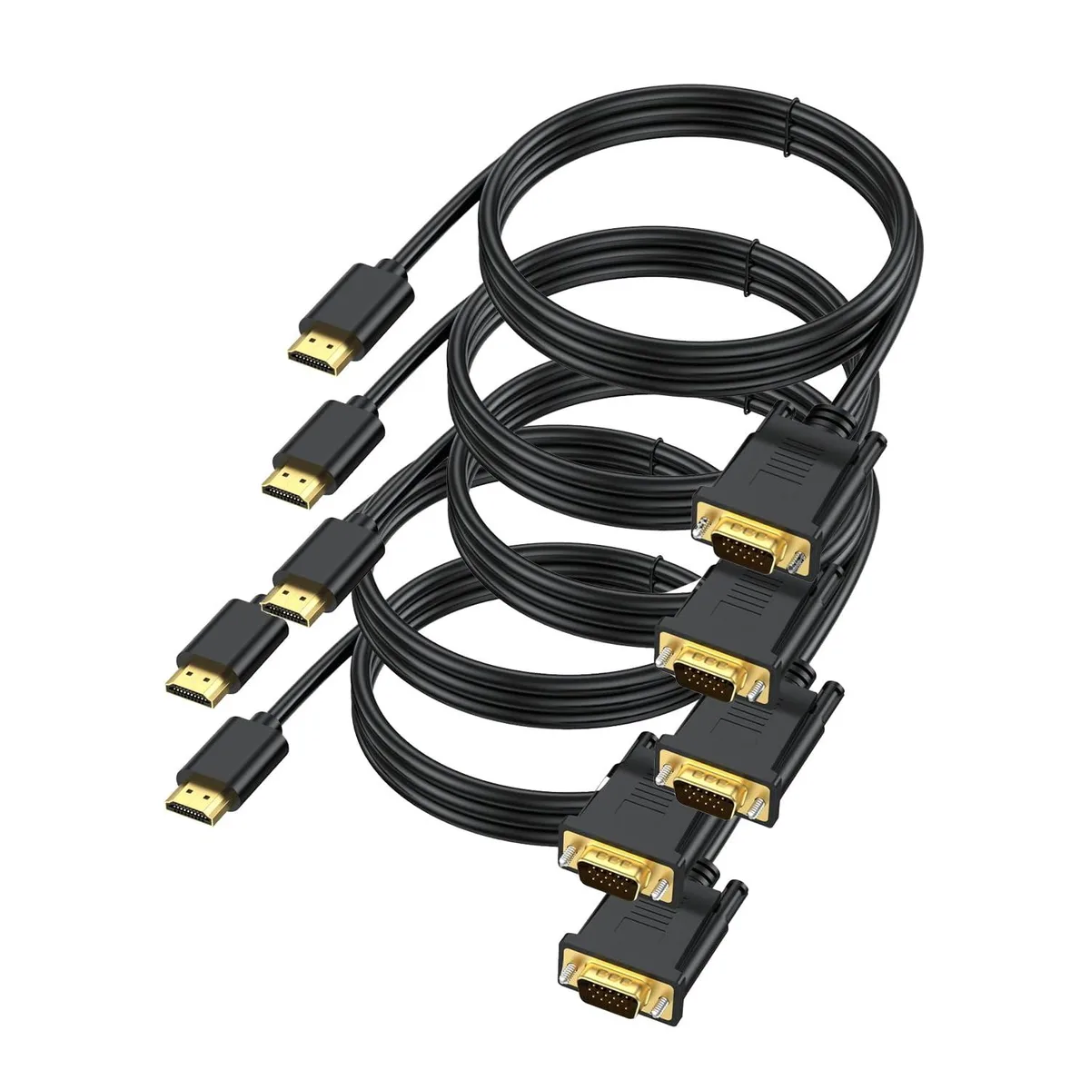 Vszerda Vszerda HDMI to VGA Cable 6FT Male-to-Male 5-Pack Black — product photo